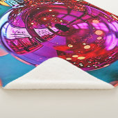 Vibrant Christmas Ornament Sparkle Design シェルパブランケット (3/4)