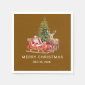 Vibrant Christmas Tree Decor Party Napkin スタンダードカクテルナプキン (正面)