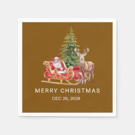 Vibrant Christmas Tree Decor Party Napkin スタンダードカクテルナプキン