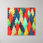 Vibrant Christmas Tree Pattern Art キャンバスプリント (正面)