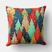 Vibrant Christmas Tree Pattern Art クッション (裏面)