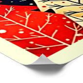 Vibrant Christmas Tree Pattern Art ポスター (角)