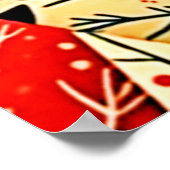 Vibrant Christmas Tree Pattern Art ポスター (角)