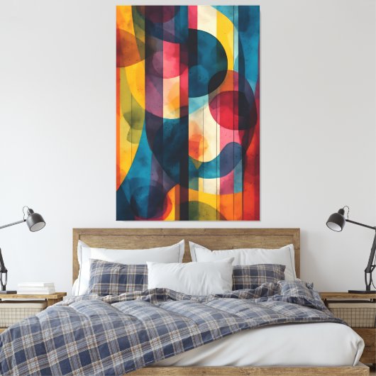 Vibrant Chromatic Harmony キャンバスプリント (インサイチュ (寝室))