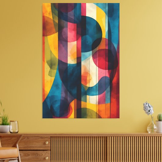 Vibrant Chromatic Harmony キャンバスプリント (インサイチュ (リビング))