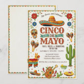 Vibrant Cinco De Mayo Holiday Party Invitation 招待状 (正面/裏面)