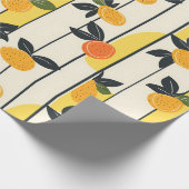 Vibrant Citrus Fruit Pattern with Green Leaves (2) ラッピングペーパー (角)