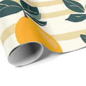 Vibrant Citrus Fruit Pattern with Green Leaves (4) ラッピングペーパー (ロールコーナー)