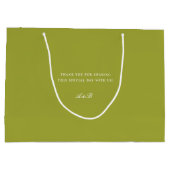 Vibrant Citrus Green Lime Yellow Names Wedding ラージペーパーバッグ (裏面)