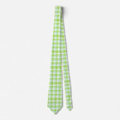 Vibrant Citrus Green Modern Bold Gingham Check ネクタイ (正面)