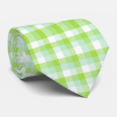 Vibrant Citrus Green Modern Bold Gingham Check ネクタイ (ロール)