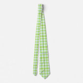 Vibrant Citrus Green Modern Bold Gingham Check ネクタイ (裏面)
