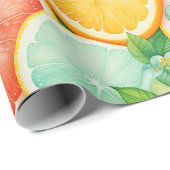 Vibrant Citrus Slice Watercolor Wrap ラッピングペーパー (ロールコーナー)