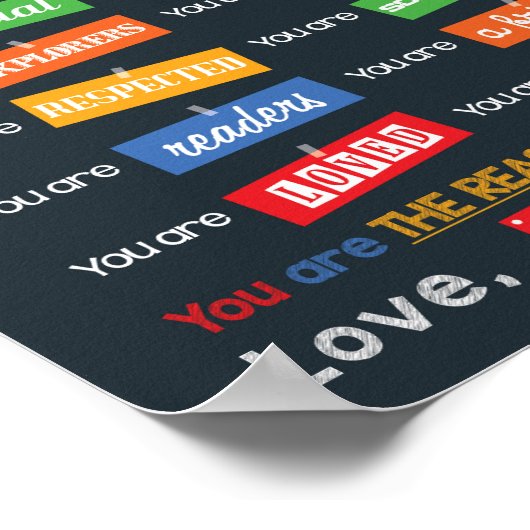 Vibrant Classroom Decor End of Year Teacher Gift ポスター (角)