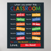 Vibrant Classroom Decor End of Year Teacher Gift ポスター (正面)