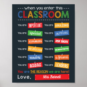 Vibrant Classroom Decor End of Year Teacher Gift ポスター