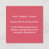 Vibrant Coastal Garden Window – Fauvist Botanical  スクエア名刺 (裏面)