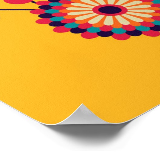 Vibrant color abstract owl design ポスター (角)