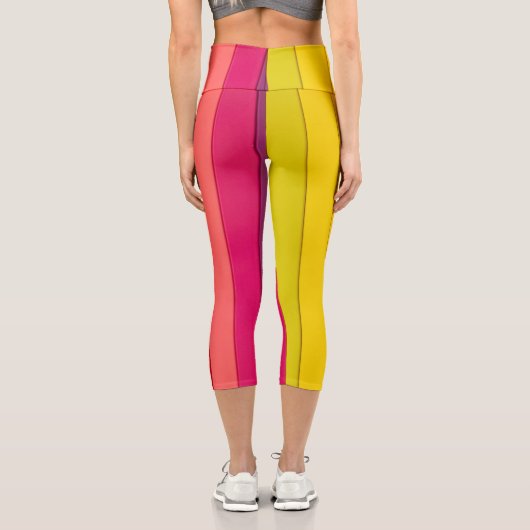 Vibrant Color Aesthetic Pattern カプリレギンス (裏面)