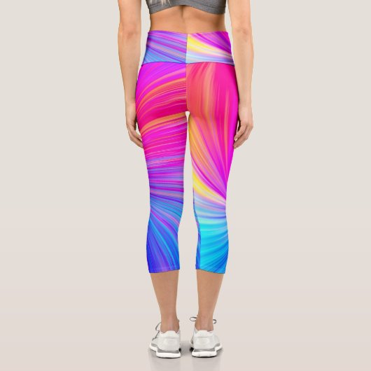 Vibrant Color Aesthetic Pattern カプリレギンス (裏面)