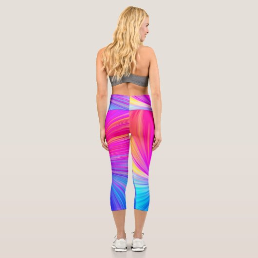 Vibrant Color Aesthetic Pattern カプリレギンス (裏面)