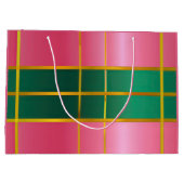 Vibrant Color Block Pink & Green  ラージペーパーバッグ (裏面)
