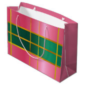 Vibrant Color Block Pink & Green  ラージペーパーバッグ (裏面アングル)