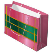Vibrant Color Block Pink & Green  ラージペーパーバッグ (正面アングル)