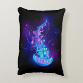 Vibrant Color Glowing Jellyfish アクセントクッション (裏面(縦))
