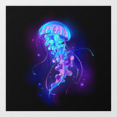 Vibrant Color Glowing Jellyfish ウィンドウサイン (シート)