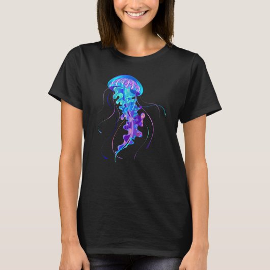 Vibrant Color Glowing Jellyfish Tシャツ (正面)