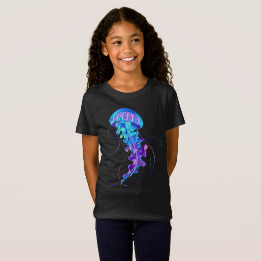 Vibrant Color Glowing Jellyfish Tシャツ (正面フル)