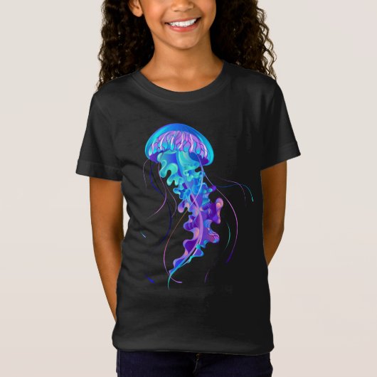 Vibrant Color Glowing Jellyfish Tシャツ (正面)
