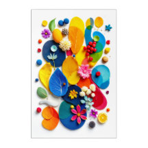 Vibrant Colorful Abstract Botanical Pop Art