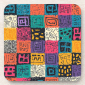 Vibrant Colorful Box Pattern (1) コースター (正面)