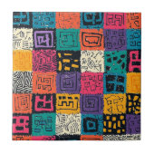 Vibrant Colorful Box Pattern (1) タイル (正面)