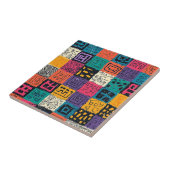 Vibrant Colorful Box Pattern (1) タイル (側面)