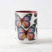 Vibrant Colorful Butterfly Illustration” ツートーンマグカップ (中央)