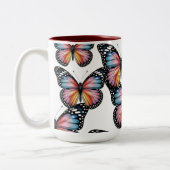 Vibrant Colorful Butterfly Illustration” ツートーンマグカップ (左)