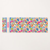 Vibrant Colorful Floral Monogram ヨガマット (正面(横))