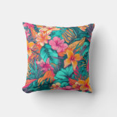 Vibrant Colorful Flower tropical beauty interior クッション (正面)