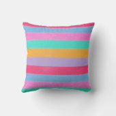 Vibrant Colorful Retro Stripes クッション (裏面)