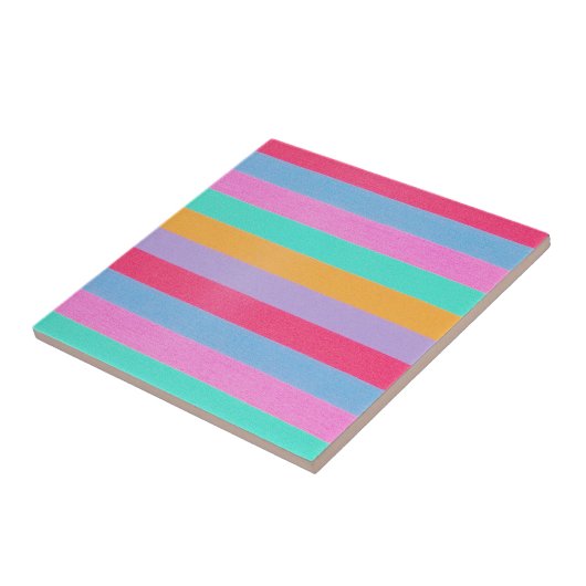 Vibrant Colorful Retro Stripes タイル (側面)
