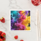 Vibrant colorful smoke swirling in dynamic abstrac スタンダードカクテルナプキン (インサイチュ)