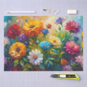 Vibrant Colorful Spring Flowers Decoupage 薄葉紙 (クラフト)