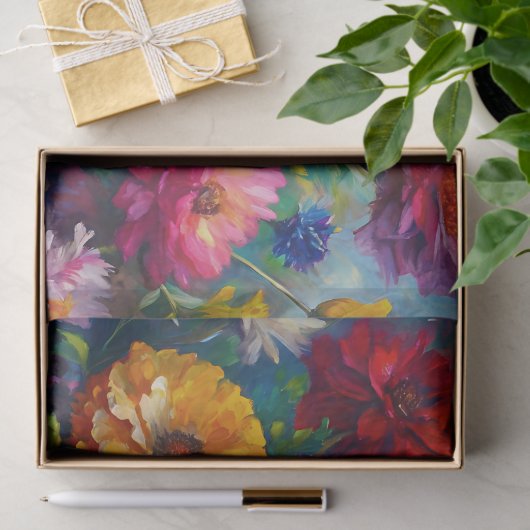 Vibrant Colorful Spring Flowers Decoupage 薄葉紙 (ギフト)
