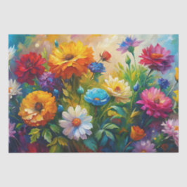 Vibrant Colorful Spring Flowers Decoupage 薄葉紙