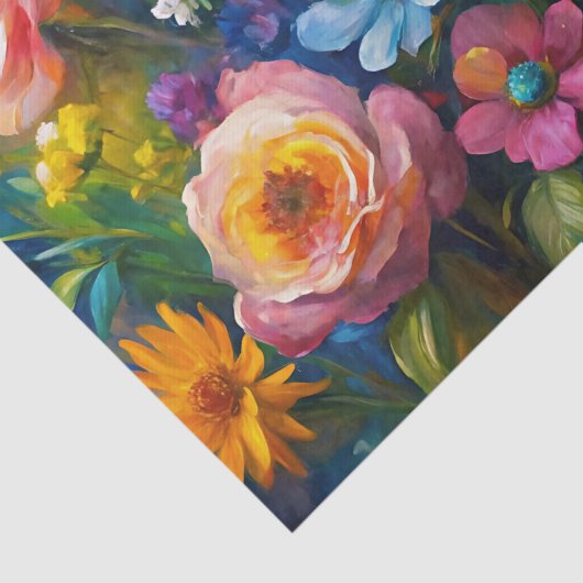 Vibrant Colorful Spring Flowers Decoupage 薄葉紙 (詳細)