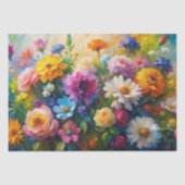 Vibrant Colorful Spring Flowers Decoupage 薄葉紙 (正面)