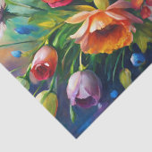 Vibrant Colorful Spring Flowers Decoupage 薄葉紙 (詳細)